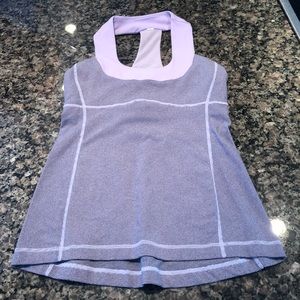 lululemon Size 6 top. Lavender with stripes.